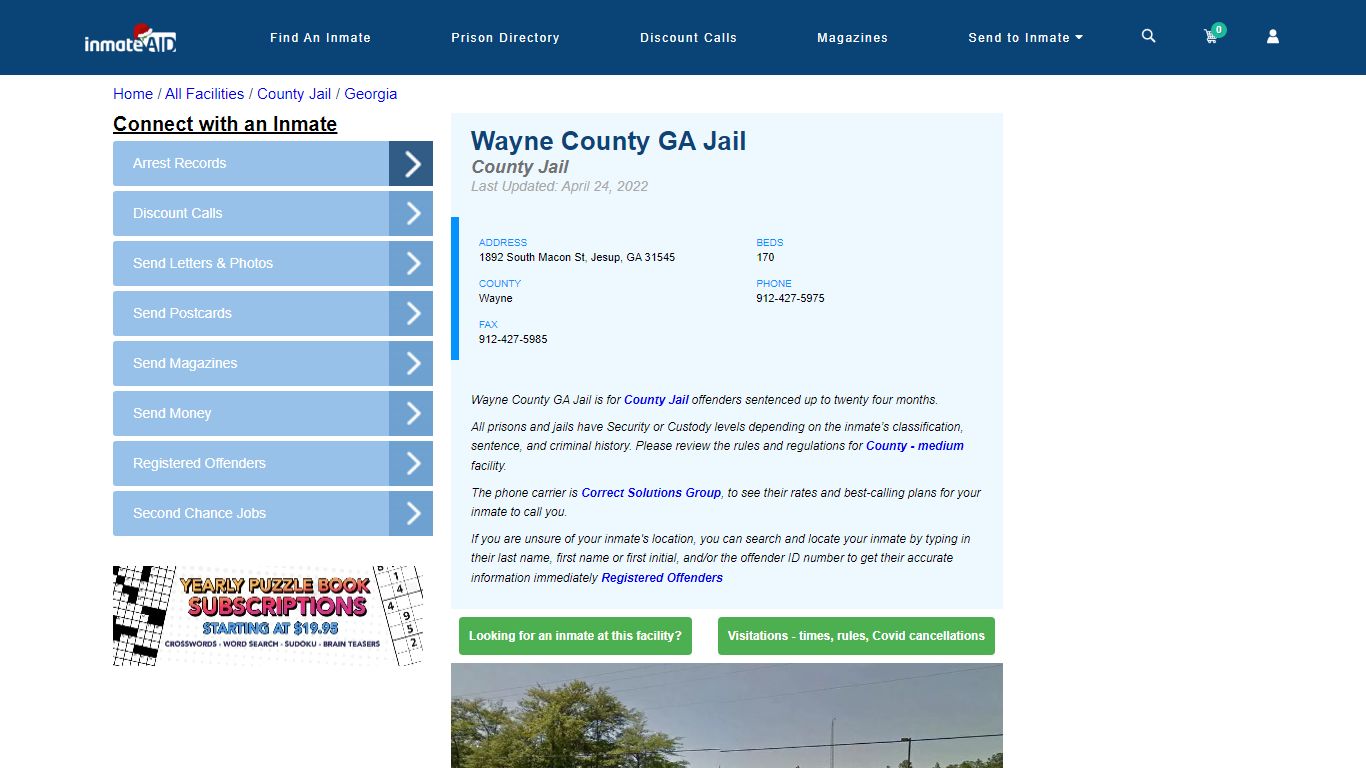 Wayne County GA Jail - Inmate Locator - Jesup, GA